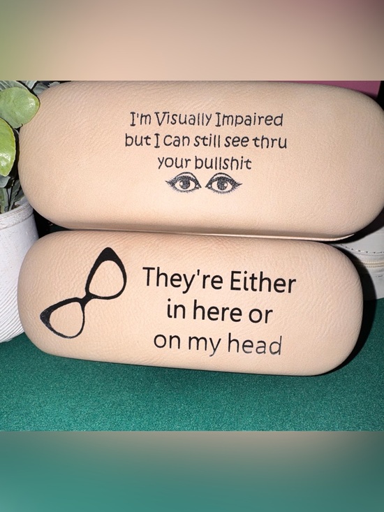 Accessories - Customized by me engraved leatherette hard shell eye glass case 5 colors pick 1